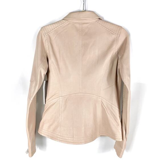 Athleta Moto Jacket‎ Pink Leather **FLAW* Salt Flat Biker Sz XS - Picture 9 of 10